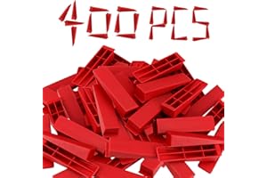 JAPCHET 400 PCS Reusable Tile Leveling System Wedges for 1/8", 1/16", 1/32" Spacers for Tile Leveler Installation, Red