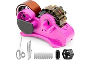 THINKLEARN Pink Heat Tape Dispenser Sublimation - Heat Transfer Tape Dispenser with Cutting Set, 1 '' & 3'' Core, Multi-Roll Cut Tape Dispenser for Crafting, PreCut 1.4'' Pieces