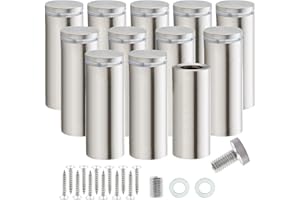 RuoFeng Stainless Steel Wall Mount Glass Standoff Holder Screw Nails Advertising Nails 12 Pcs (25x150mm)