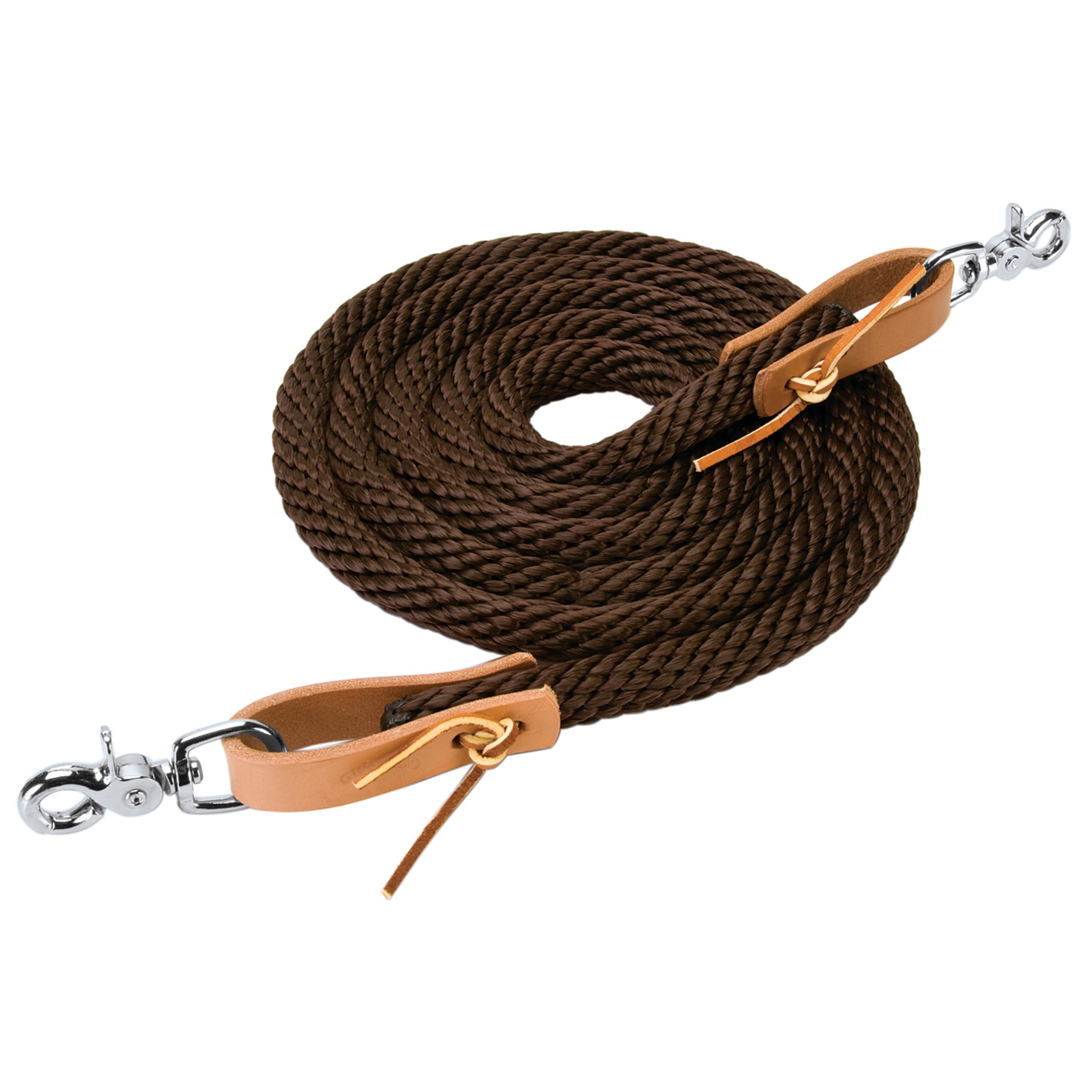 Weaver Leather Poly Roper Rein Brown, 3/8" x 8' — image 1