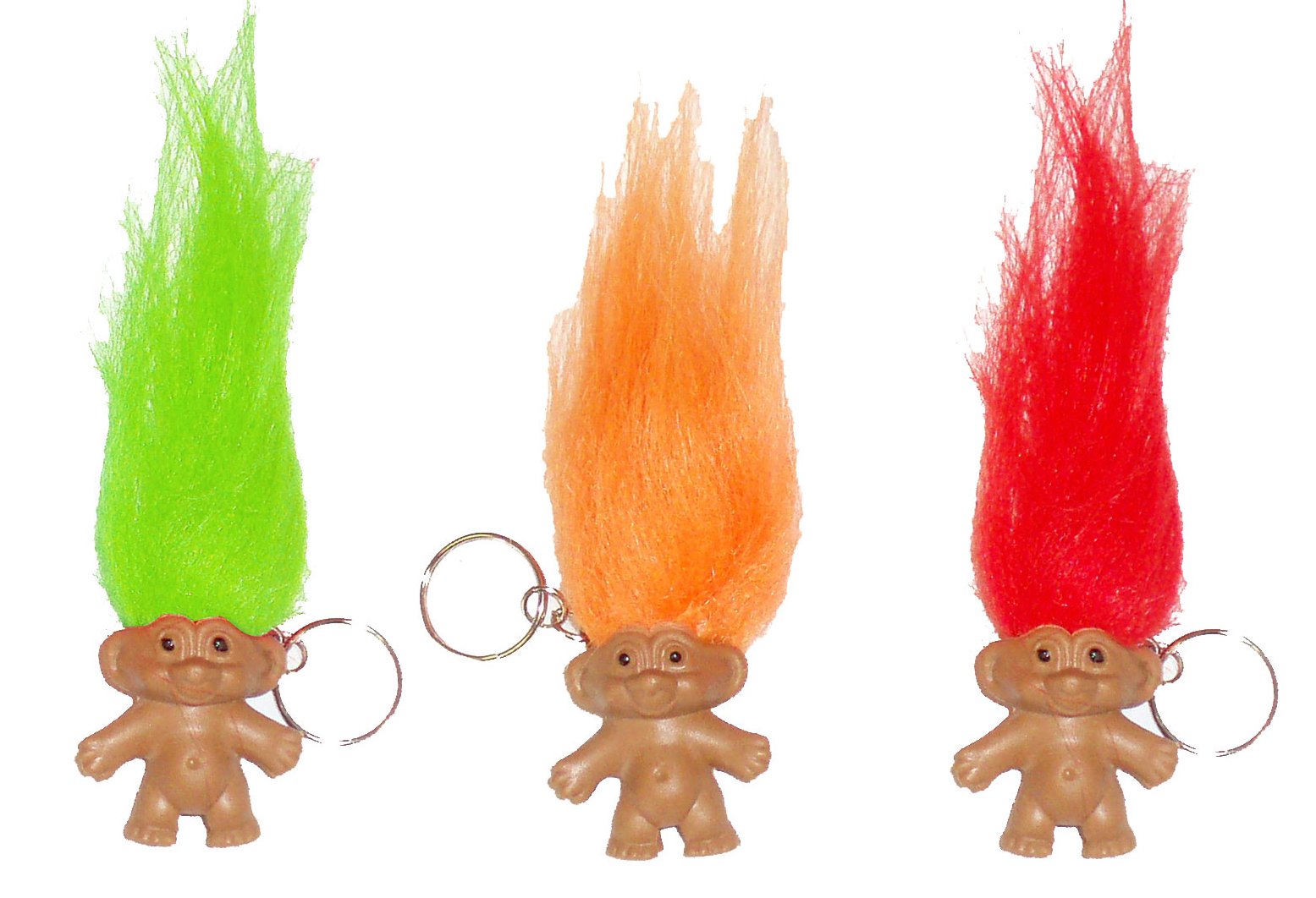 Henbrandt 3 Lucky Troll Keyrings Charm Party Bag Filler Novelty Good Luck Pencil Topper