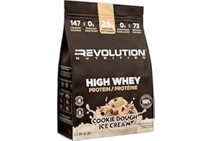 Revolution Nutrition, High Whey, Protein Powder 6LB Bag, Whey Protein, Gluten Free, 25g of Protein Per Scoop, 2.7kg, 73 Servi