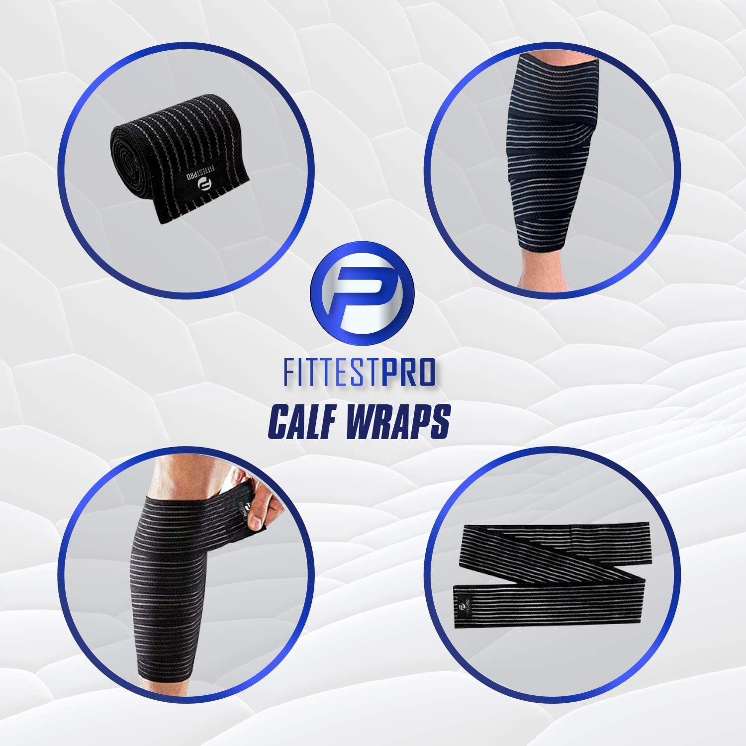 Calf Compression Sleeves and Leg Wraps (4 Piece) Shin Splint Support, Calve Guards for Men and Women - Braces Provide Healthy Circulation Pain Relief for Running, Basketball, Cycling, Maternity: Sports & Outdoors