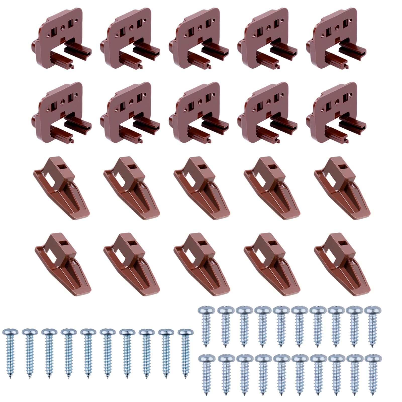 Photo 1 of 10 sets for kenlin Drawer Slide Track Guide Glide - Replacement Parts for Dressers and Nightstands - Bottom Mount - Brown (10)