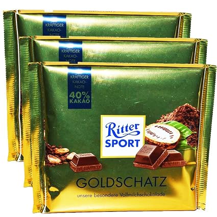 Ritter Sport Goldschatz 40 Kakao 3er Set 3x250g Tafel Amazon