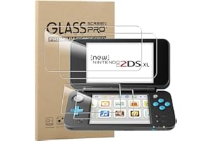 GEJEFA Screen Protector for Nintendo New 2DS XL, 2+2 Pack 9H Hardness Anti-Scratch Tempered Glass Screen Film, Touch Sensitiv