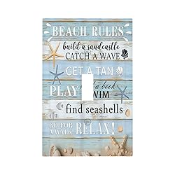 Xuejiaku Decorative Switch Plate Covers Beach Rules