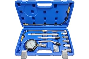 ZKTOOL 11PC(All Vehicles) 300 Psi Engine Cylinder Compression Tester with M10 M12 M14 M16 M18, Automotive Engine Compression Tester Adapter Kit.