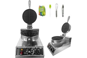 110V 1200W Commercial-Grade Stainless Steel Nonstick Waffle Maker High-Efficiency Machine for Home & Restaurant, Durable & Re