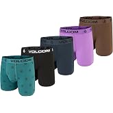 Volcom Mens Boxer Briefs 5-Pack - Cotton Stretch Ultra Soft Fly-Front Boxer Brief Underwear