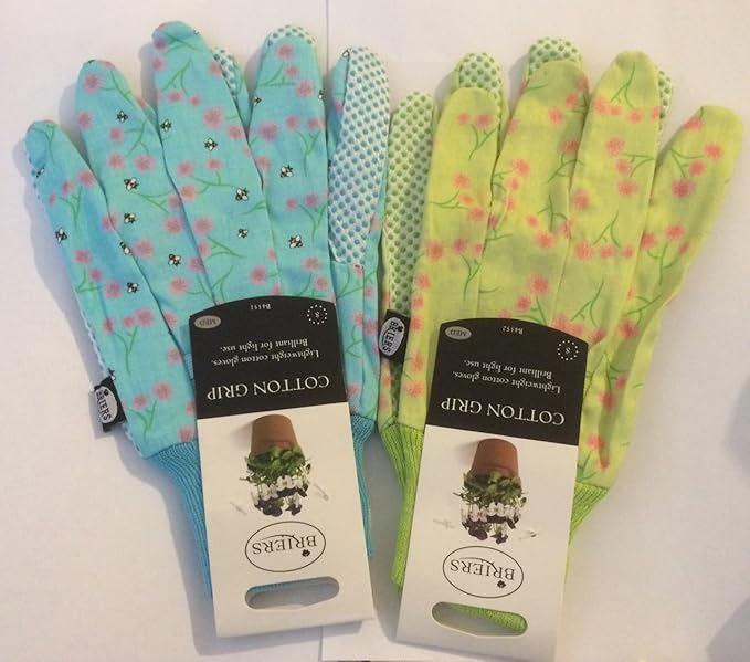 Briers Ditzy Grip Ladies Cotton Gardening Gloves pack of 2 Amazon.co.uk Kitchen & Home