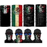 unbrand 4PCS Balaclava Mexico Flag Outdoor Face Scarf Neck Gaiter Headwear Half Face Magic Scarf Bandana Headband Dust-proof UV Protection for Halloween Motorcycle Cycling Fishing Hiking Skiing