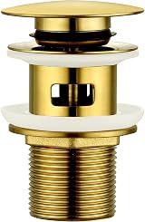 Peppermint Brushed Gold Pop Up Slotted Basin Waste with Overflow