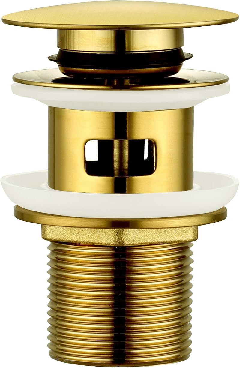 Peppermint Brushed Gold Pop Up Slotted Basin Waste with Overflow