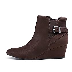 DREAM PAIRS Women's Wedge Ankle Boots Fall Low Heel