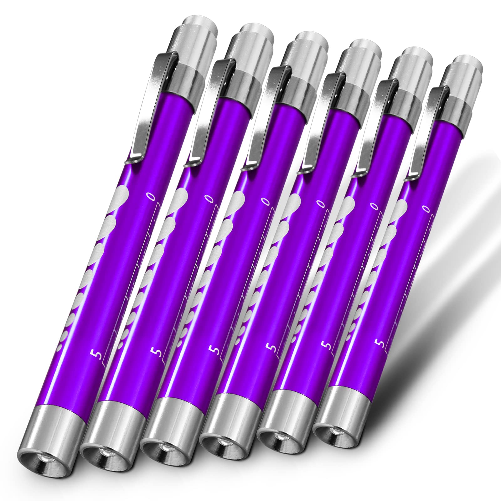 RE-GEN Doctors Nurses Reusable Aluminium LED Pen Light Diagnostics Inspection Penlight Pocket Torch Flashlight (6, Purple)
