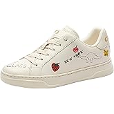COACH, Women, High Line Sneakers with Sketch Print, Chalk Multi, 8, Medium