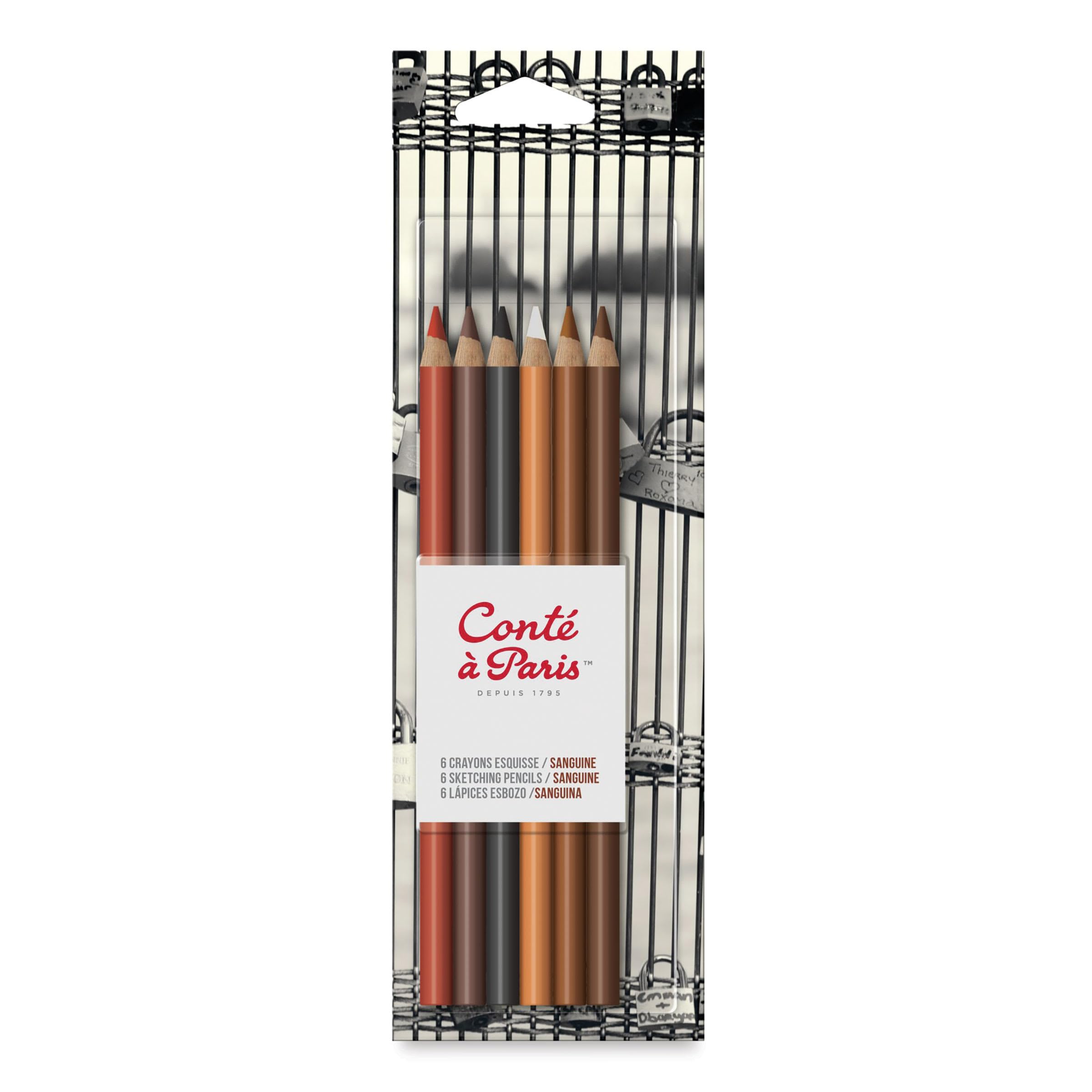 Conté à Paris Sketching Pencil - Sanguine (Pack of 6),White