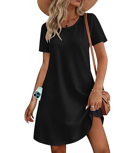 YVH Women's 2026 Summer Short Sleeve Dresses Casual Loose Fit