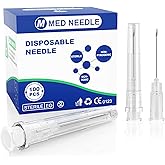 16 Gauge 1.5 inch Needle with Cap for Lab Accessories, Measuring and Refilling Inks, Individually Sealed - 100 Per Box