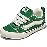 Vans Big Kids' Knu Skool Shoe | '90s Retro Puffy Low-Top Fashion Sneakers for Boys & Girls, Green, 4.5