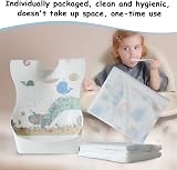 PewinGo Disposable Bibs 50 Packs Baby Weaning Bib Adjustable Waterproof Inner view 7