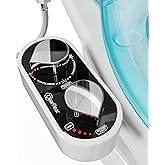 CLEAR REAR Bidet Attachment for Toilet Seat - Non-Electric, Self-Cleaning Dual Nozzle, Adjustable Water Pressure, Rear & Feminine Wash Hygienic Bathroom Upgrades - Fits Elongated Toilets (White)