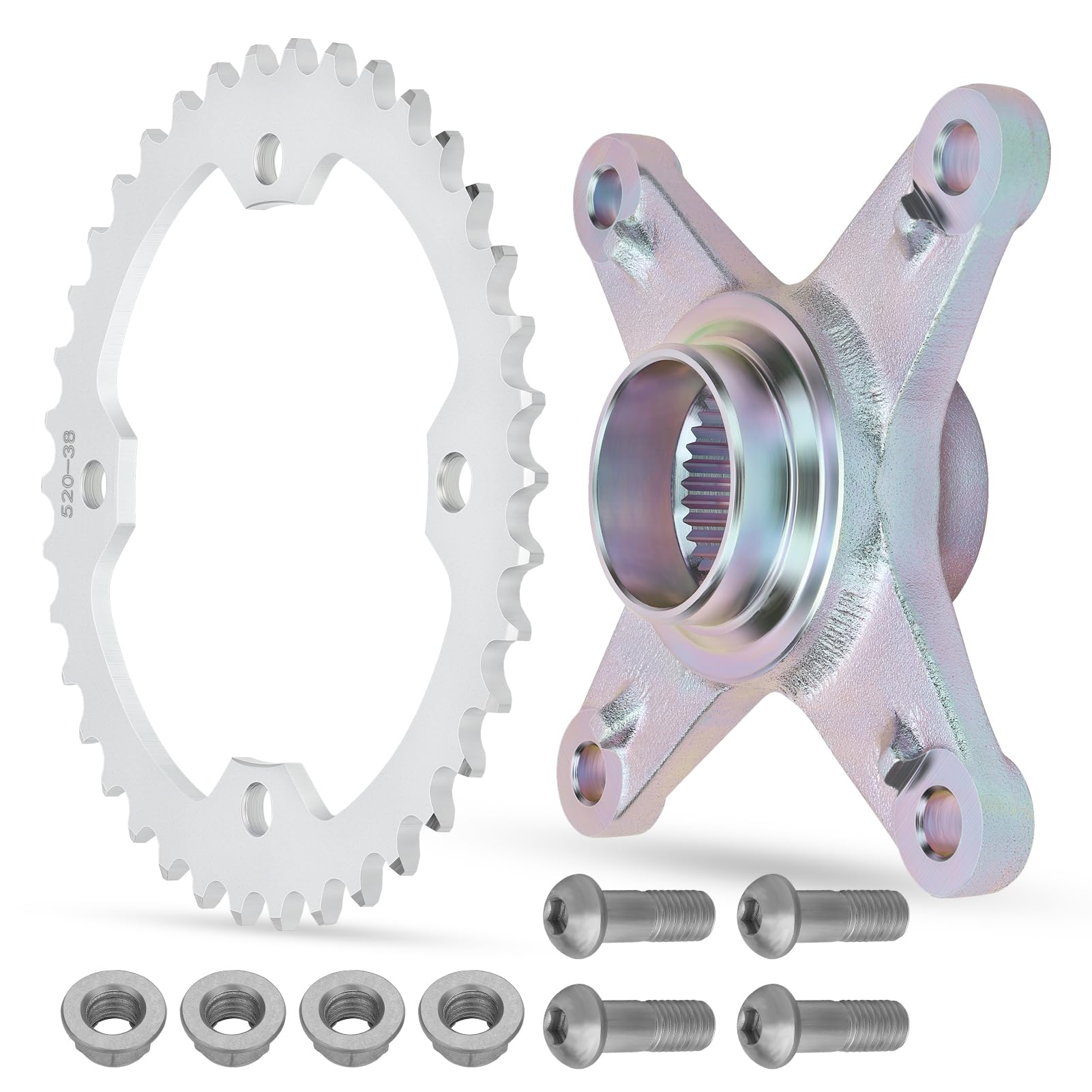 Photo 1 of M MATI Rear Axle Sprocket & Mount Hub Collar Holder Kit for Yamaha YFZ450 2004-2013 Raptor 700 2006-2024 1S3-25386-00-00 5TG-25386-00-00 5TG-25438-10-00 5TG-25438-00-00 1PE-F5386-00-00