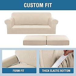 H.VERSAILTEX 3 Piece Stretch Sofa Covers for 2