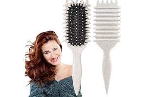 UVZNUMG Curl Defining Brush, 1 PCS Curl Hair Brush, Curl Define Styling Brush, for Combing and Shaping Men's and Women's Curls to Reduce Pulling (Beige)