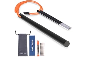 NESAYVER Fire Starter Survival Tool, Round Hexagon Ferro Rod Fire Striker Kit with Paracord Lanyard for Hiking, Camping, Emergency Flint and Steel Up to 20000 Strikes, Tinder Rope Backpacking Gear