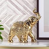 AGKZNTQP Gold Elephant Statue, Elephant Decor，Modern Art Deco Decorative Figurine, Resin Sculpture for Home, Living Room, Office