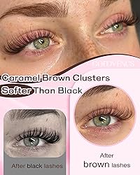 Brown Lash Clusters Natural For Soft Glam 300Pcs
