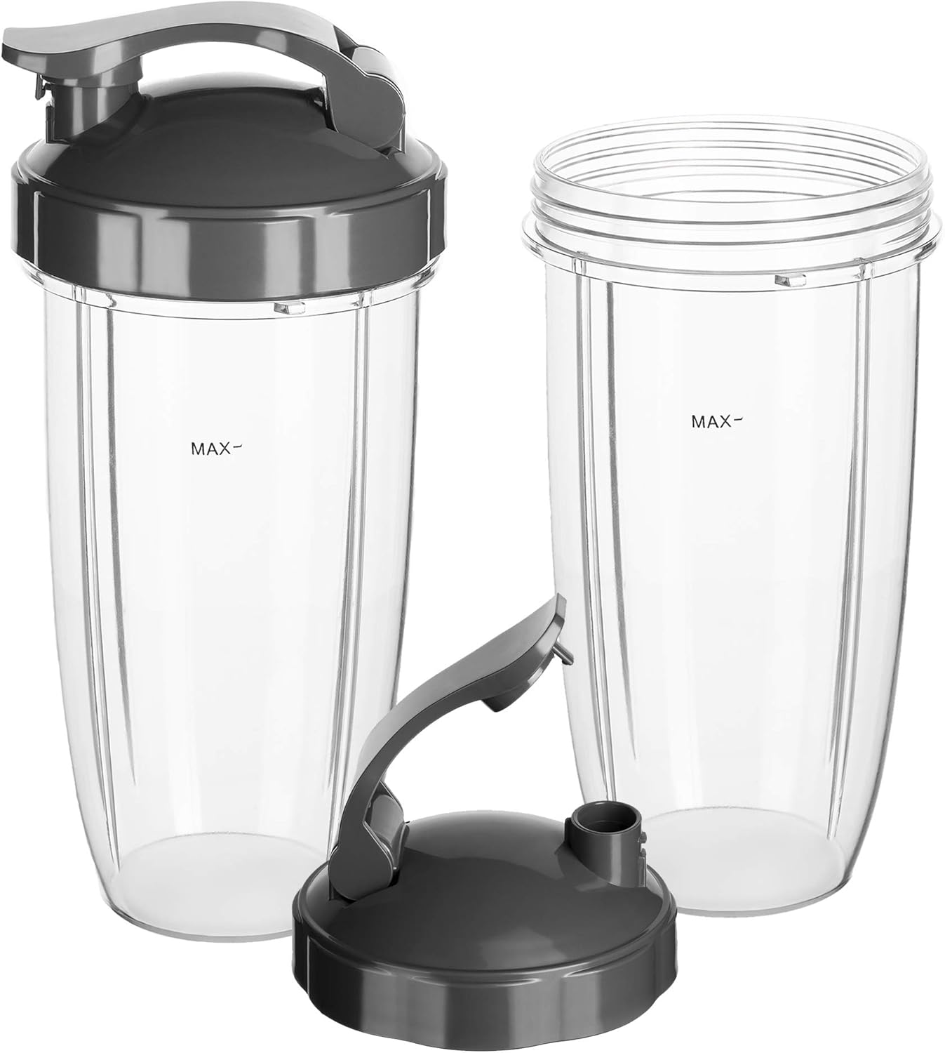 Replacement Cups 32 Oz with Flip Top To Go Lid Compatible with Original Nutribullet Blenders 600W & 900W 2 pack Replacement Parts & Accessories