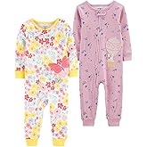 Carter's baby-girls 2-pack Cotton Footless Pajamas