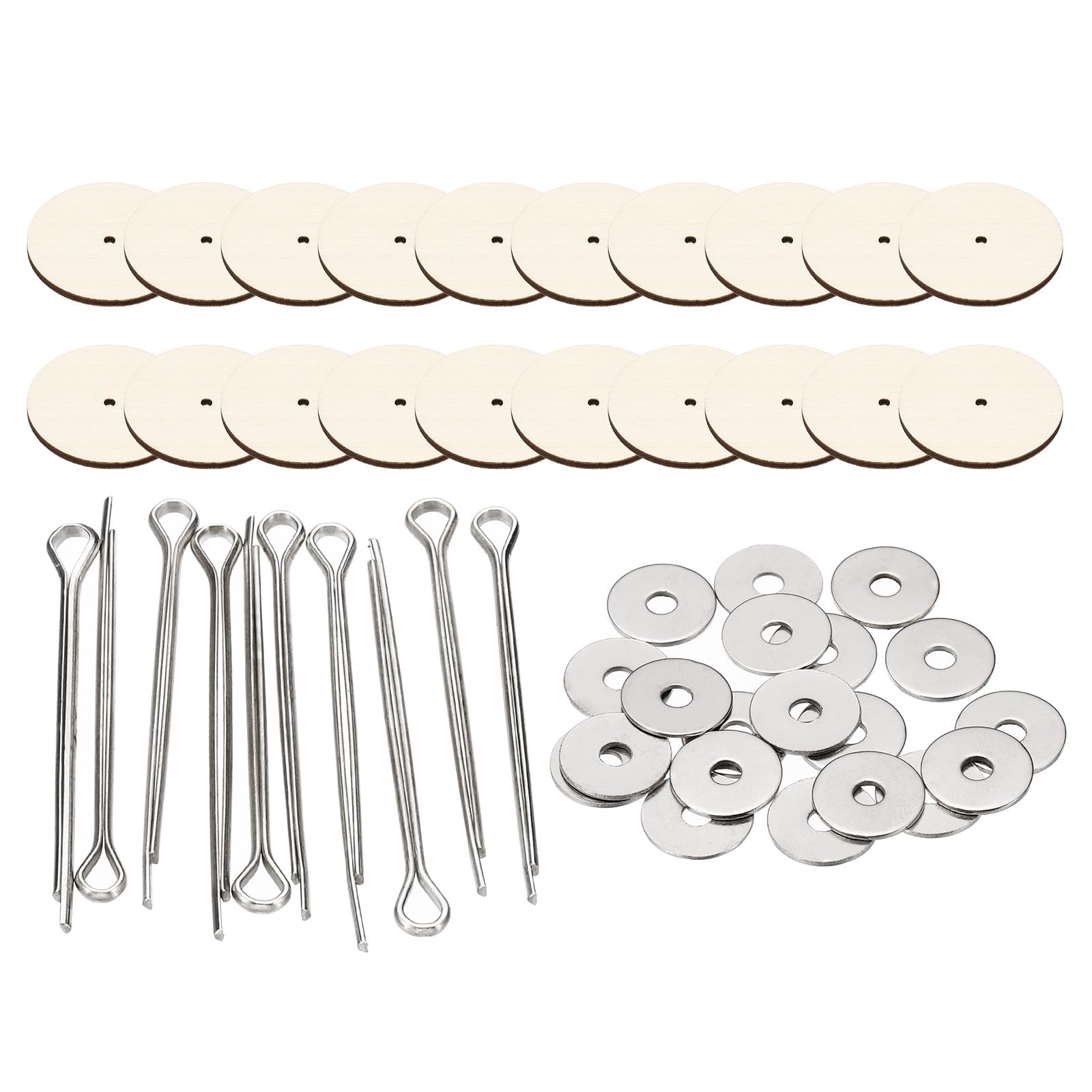 PATIKIL 40mm Doll Joints, 10 Set Removable Cotter Pin Joints Connector and Fiberboard Tray for Bear Limbs Making Head Joints DIY Crafts Accessories