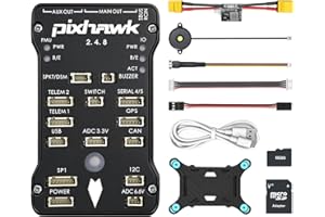HAWK'S WORK Pixhawk PX4 Flight Controller, Pixhawk 2.4.8 Open Source Flight Control 32 Bit, Board + Power Module + Safety Switch + Buzzer + SD Card + Shock Absorber