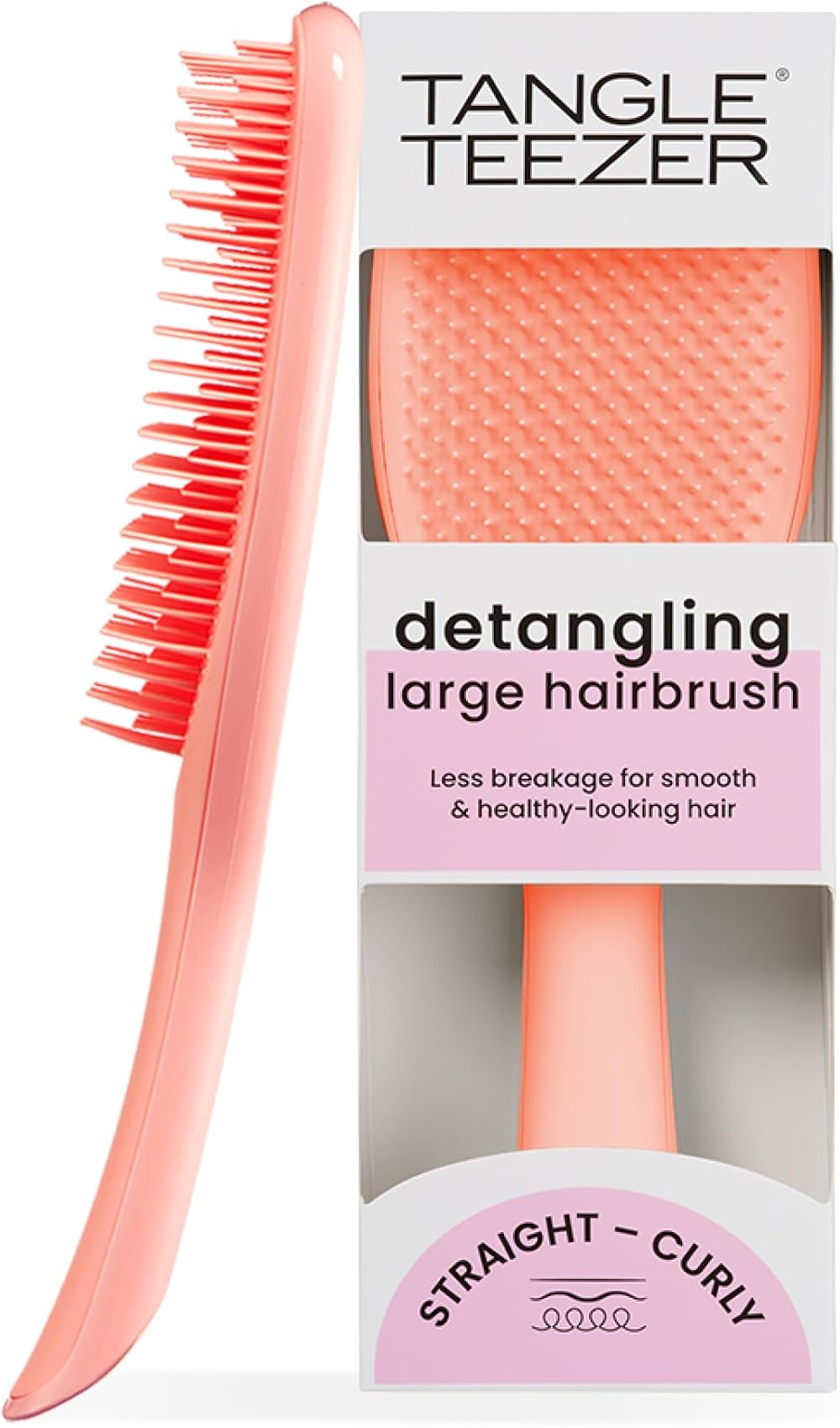 Tangle Teezer Large Ultimate Detangler Peach Glow - Wet & Dry Detangling Brush