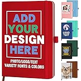 STREADVE Personalized Journal Notebook with Logo Photo Custom Journaling Notebook for Women Men College Ruled Notebooks Design Leather Lined Journals Gift for Work School Business Church