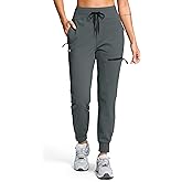 G Gradual Women's Fleece Lined Joggers Hiking Pants 4 Zipper Pockets High Waisted Water Resistant Winter Running Sweatpants