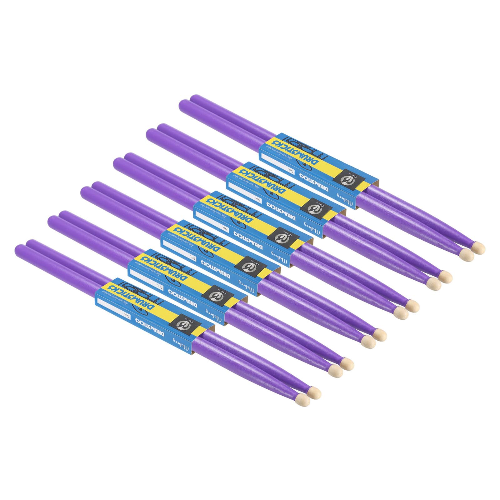 PATIKIL 6 Pairs Maple Wood Drumstick Anti Slip Drum Stick 5A Purple for Drumming Musical Instrument Percussion