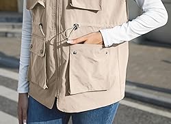 PESION Womens Utility Vest Lightweight Windproof