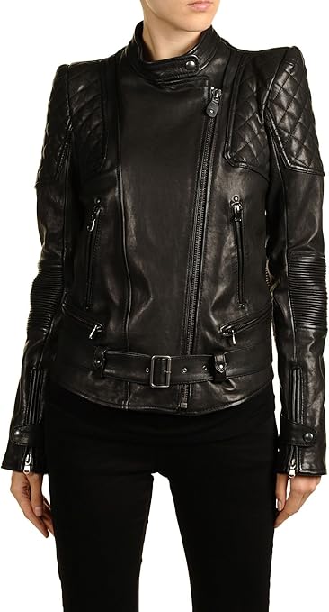 Diesel Black Gold Women's Luke Leather Jacket Black EU 38 (XS) at Amazon Women's Coats Shop