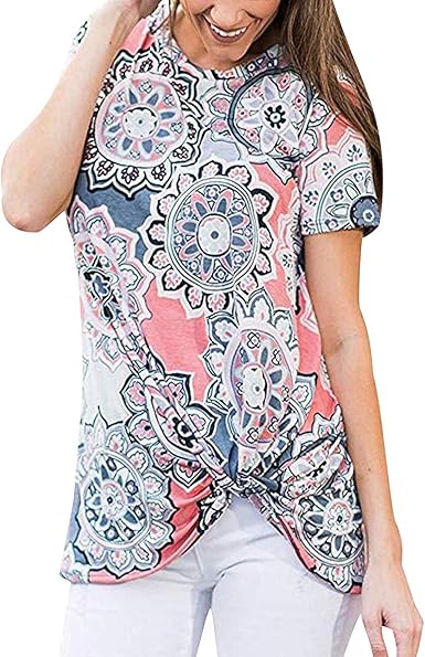 Monissy Maglietta Donna Manica Corta con Scollo a V T Shirt Donna Maglia Maniche Corte Donna Maglie Estive Donna Maglia Mezza Manica Elegante Confortevole Traspirante Sciolto Bianco S