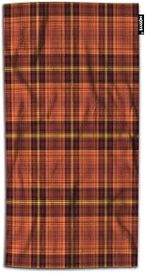 HOSNYE Plaid Hand Towel for Bathroom Tartan Traditional Checkered British Fabric Warm Plaid with Black Red Gold and Yellow Absorbent Soft Towels for Beach Kitchen Spa Gym Yoga Face Towel