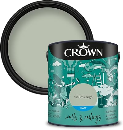 Crown Matt 2.5L Emulsion Mellow Sage - Crown Standard Coloured Emulsion