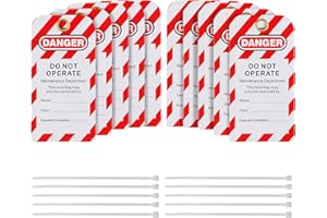 HiLKCO 10 Pack Lockout Tagout Tags OSHA Compliant Loto with 10 Zip Ties Do Not Operate Tags Electrical Equipment Repair