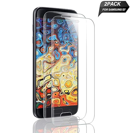 Aonsen Galaxy S7 Panzerglas Schutzfolie, [2 Stück] Premium 9H Härtegrad Full Cover Gehärtetem Glas Displayschutzfolie, Blasef