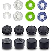 16PCS Silicone Thumb Grips & FPS Aim Rings for PS5, PS4, Switch Pro Controllers - 8 Joystick Caps, 6 Multi-Level Resistance Rings, 2 Protector Rings for Enhanced Grip and Precision Control