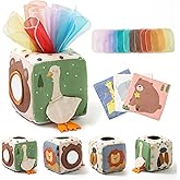 Youuys Baby Tissue Box Toy for Babies 6-12 Months, Montessori Sensory Toys for 1 Year Old Boy, Infant Toy with Crinkle Tissues &amp; Fine Motor, for 6 9 12 18 Months Old Kids 1st Birthday